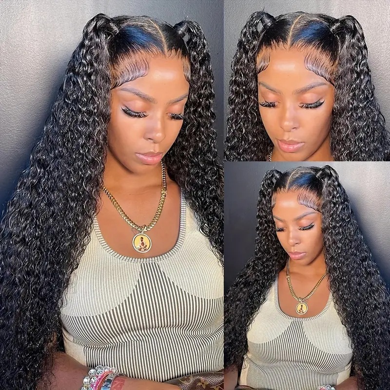 African Cross border Fashion Front Lace 13 * 4 Wig Hot Selling in Europe and America Small Roll Tube Explosion Head Long Roll Hair Cover