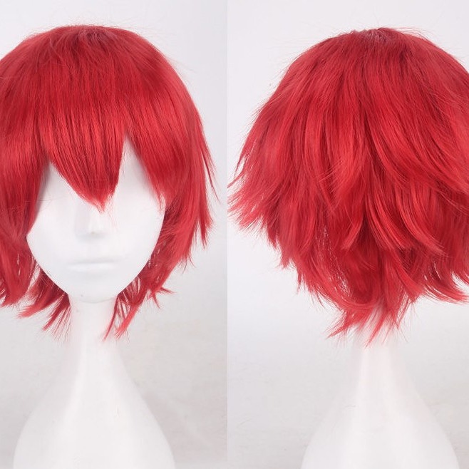 Hot selling Harajuku anti upturned male hair anime wig, European and American short hair anti upturned styling, universal cosplay color wig Hot selling Harajuku anti upturned male hair anime wig, European and American short hair anti upturned styling, universal cosplay color wig
