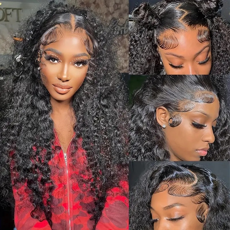 Cross border fashion front lace 13 * 4 wig Amazon hot selling small coiled tube explosive head curly hair cover