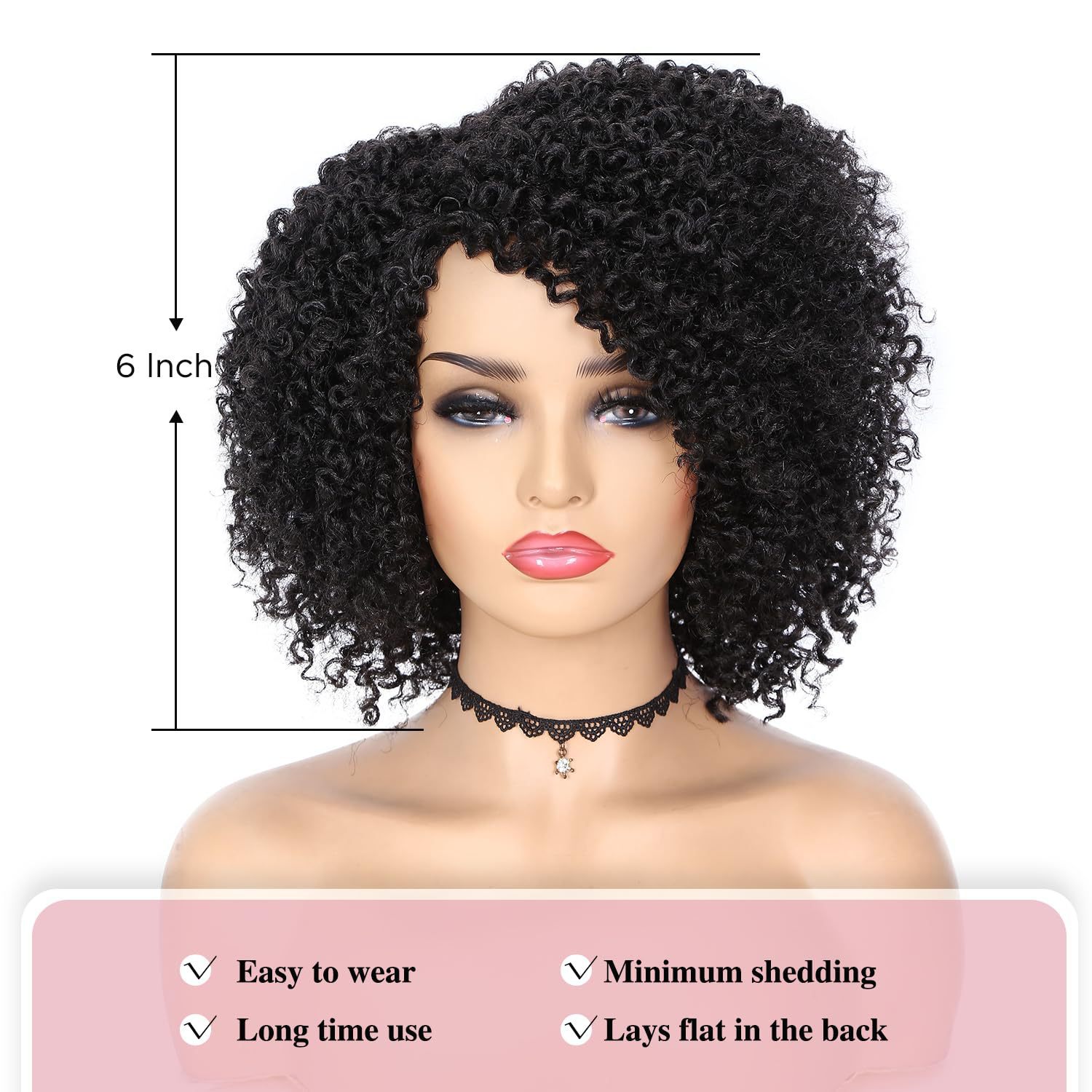 Cross border wig for African women, black with short curly hair and small curly hair, Kinky Curly Wigs manufacturer Cross border wig for African women, black with short curly hair and small curly hair, Kinky Curly Wigs manufacturer