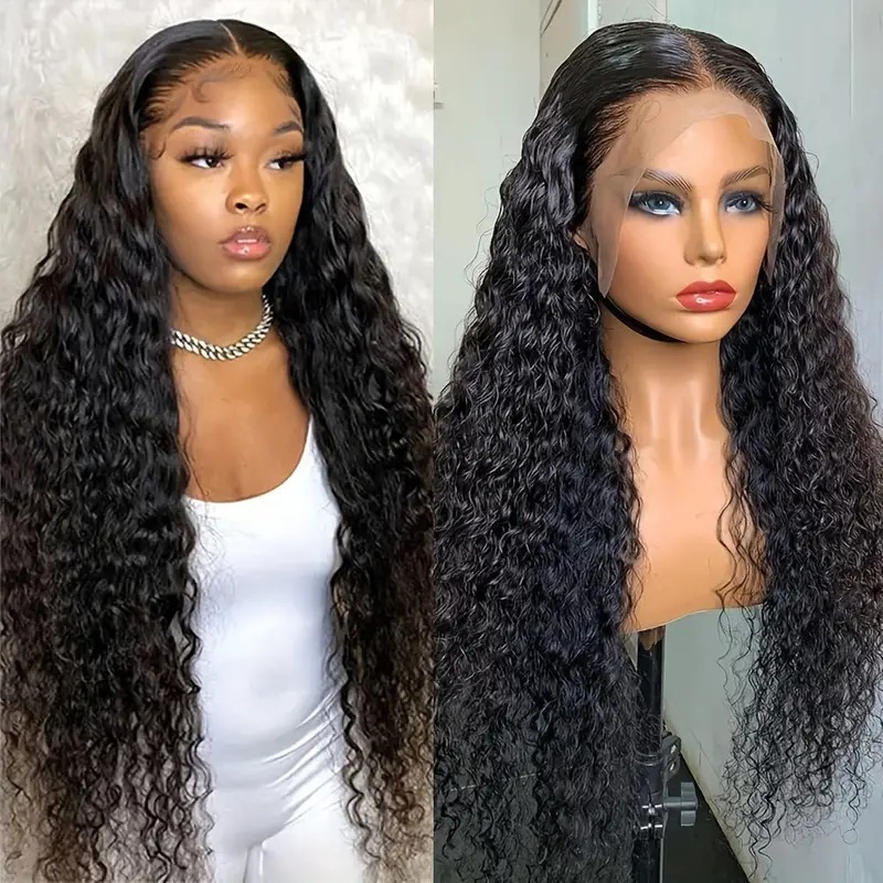 Amazon Europe and America Fashion Front Lace Wig African Hot Selling Small Roll Tube Long Roll Hair Chemical Fiber Full Head Set Wig
