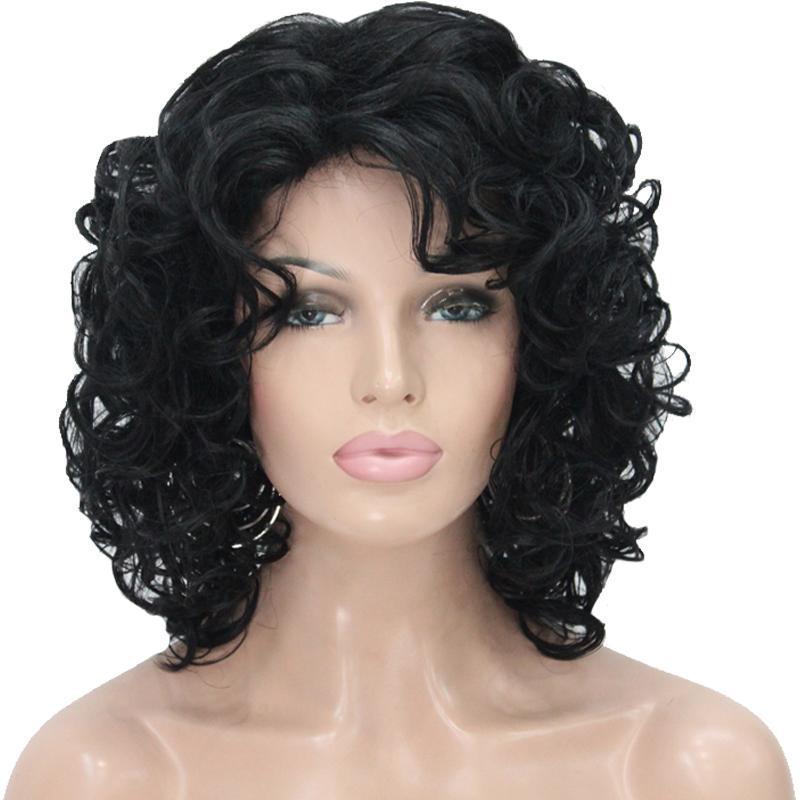 European and American wig cross-border wool roll medium long short hair diagonal bangs fluffy natural small curly hair synthetic headband wig European and American wig cross-border wool roll medium long short hair diagonal bangs fluffy natural small curly hair synthetic headband wig