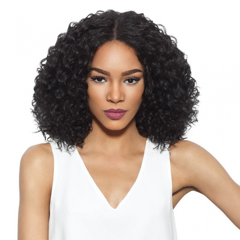Cross border African curly hair, short hair, European and American fashion, black synthetic women's hair, hair cover, split wig, full head cover