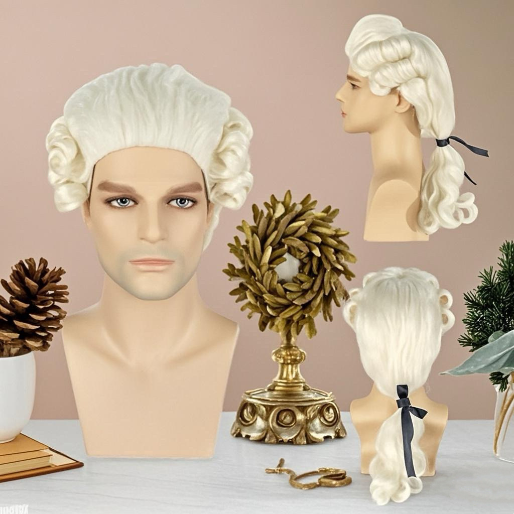 Christmas party wig Harley Quinn, ugly girl, big braid, judge, lawyer, cosplay character, full headgear