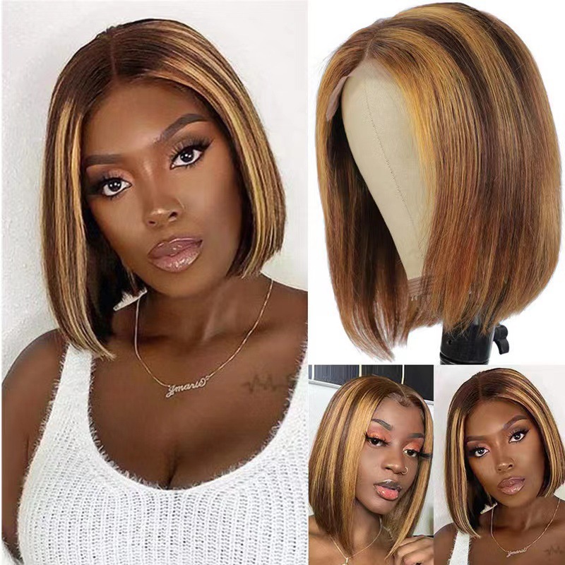 Independent website new products, European and American fashion women's synthetic wigs, high-temperature silk, mid-range BOBO wig head covers manufacturer in stock