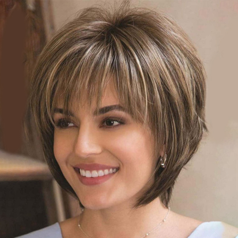 Cross border European and American Fashion Wig BOBO Head Mid Split Hairband Wig Headset Collection No Lace Bobo Head in Stock