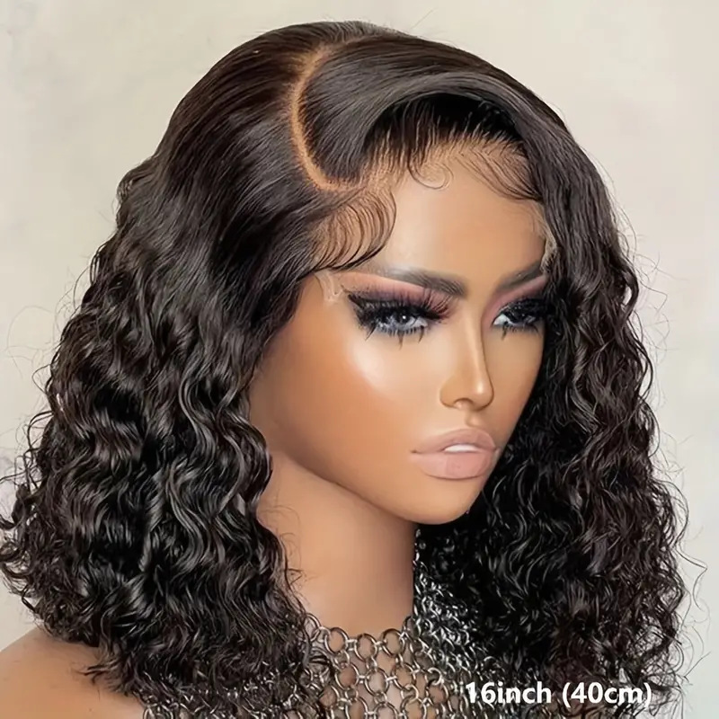 Amazon's top selling lace wig for women, small curls, short curly hair, explosive head, black universal full head cover wholesale