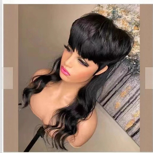 International Station Hot selling Wigs for Women, Medium to Long Curled Hair, Available in Flat or Slant Wigs, European and American Women's High Temperature Silk Wigs, Wigs