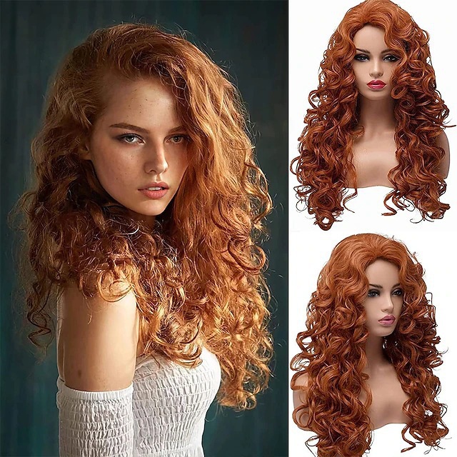 Foreign Trade New Product Brave Legend Merida Princess Same Wig Instant Noodles Roll Long Curly Hair Halloween Cosplay