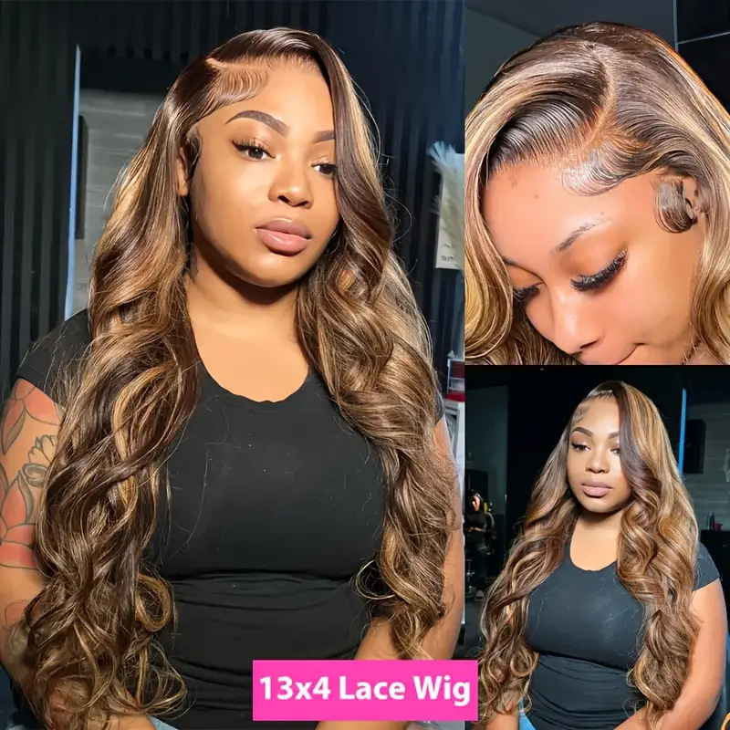 12A Front Lace Wig Women's Cross Stained Gradient Big Wave Long Curled Hair Full Headset