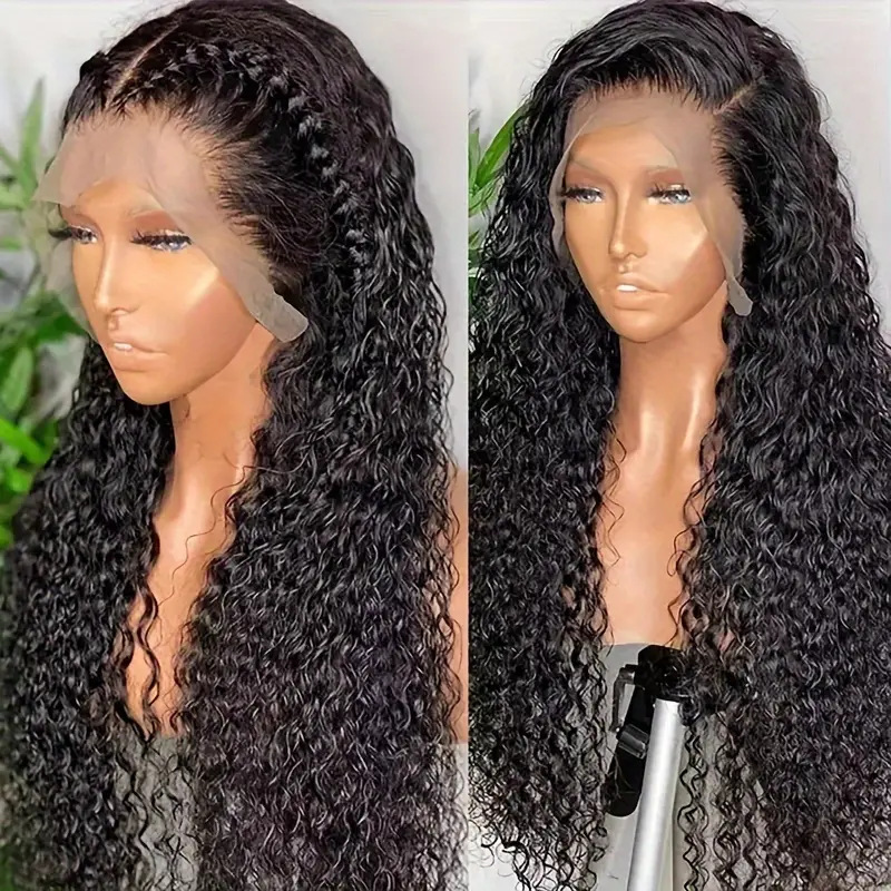 Front Lace Wig Women's Middle Black Small Curled Long Curled Hair Fluffy Natural Full Headset Front Lace Wig