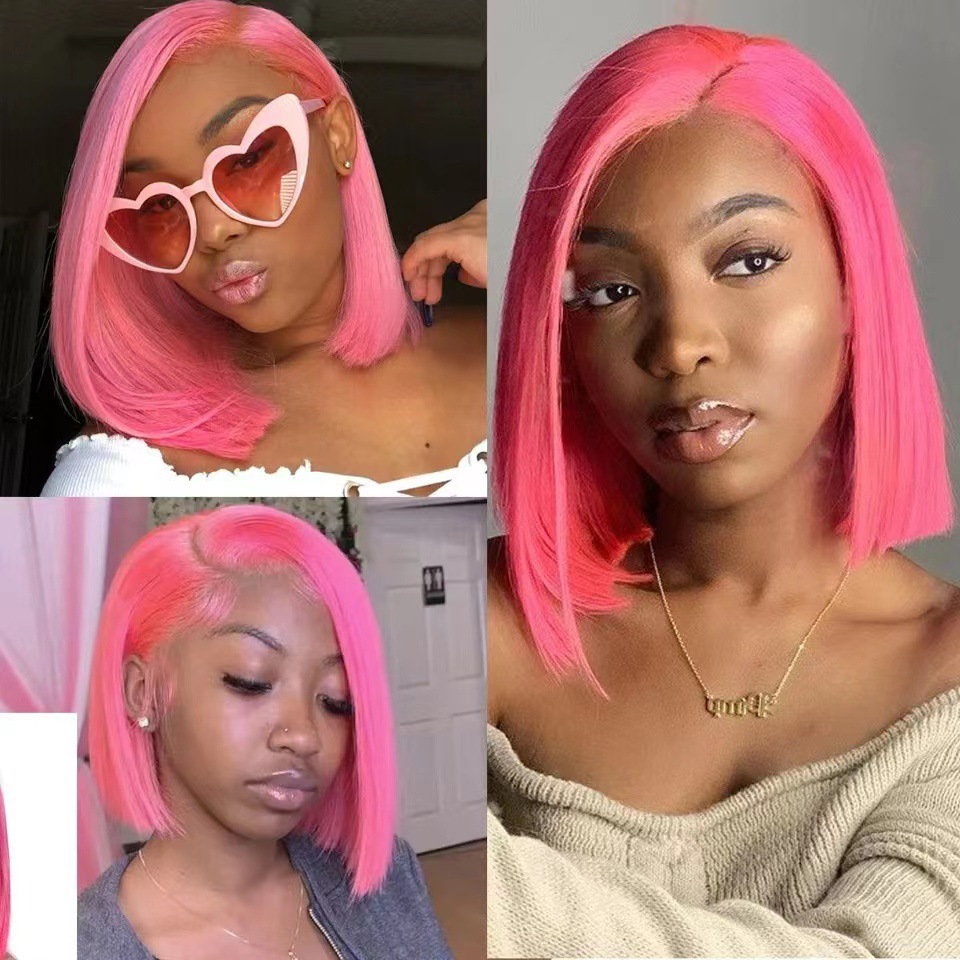 Front lace short bob haircut Amazon hot selling short straight bob haircut wig factory in stock, one piece hair replacement Front lace short bob haircut Amazon hot selling short straight bob haircut wig factory in stock, one piece hair replacement