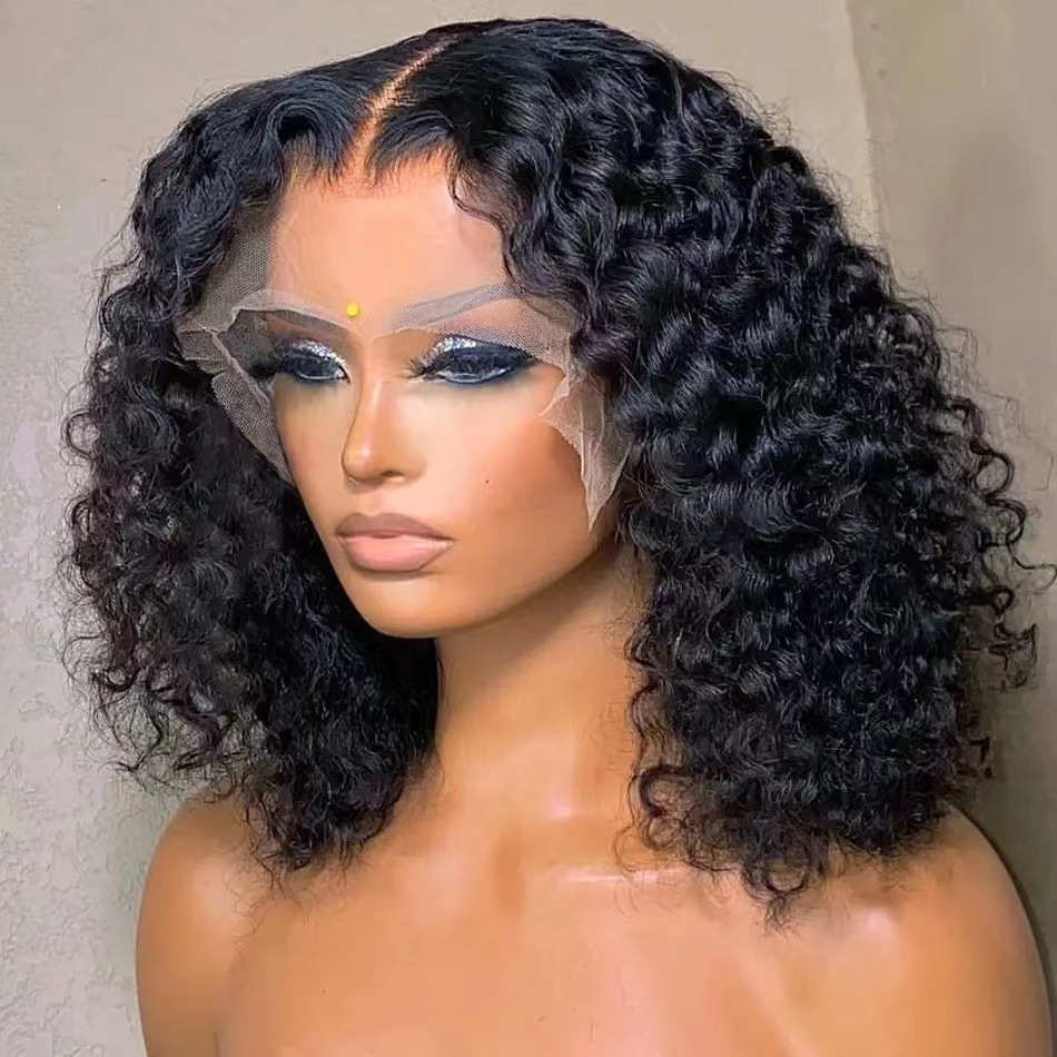 2025 New Product: Lace Wig, Amazon Cross border Mid Point Africa Small Roll Explosion Head, Chemical Fiber Wig, Headset