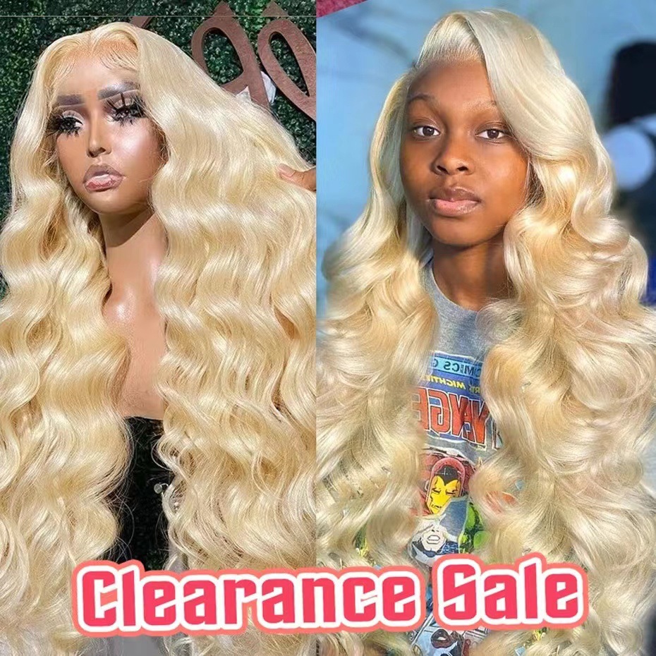 AliExpress Hot Selling Wig Women's Full Headset Front Lace Long Curled Hair Light Gold Large Wave Lace Wig Headset