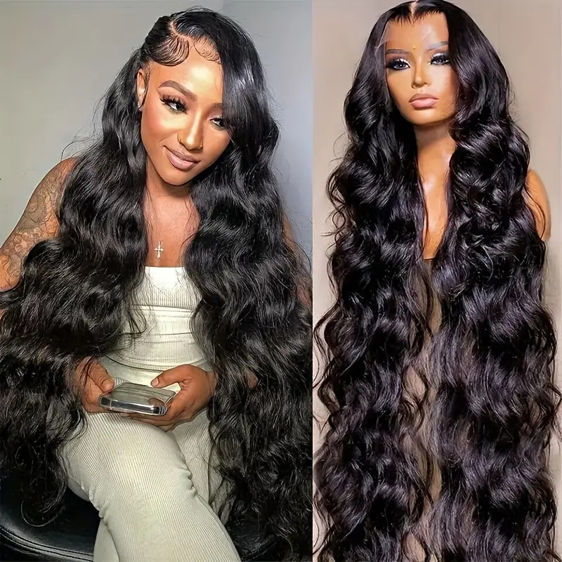 Amazon 12A front lace wig full head set with long bangs, wavy curls, Wave Lace Front Wig