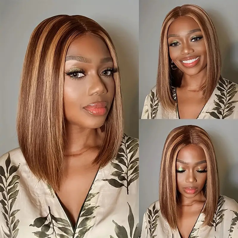 12A Front Bob Wig lace wig popular in Europe and America, short straight hair, natural full head cover