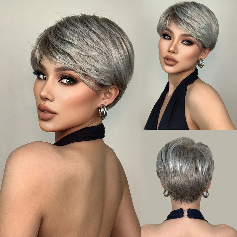 Cross border European and American Fashion Wig BOBO Head Mid Split Hairband Wig Headset Collection No Lace Bobo Head in Stock Cross border European and American Fashion Wig BOBO Head Mid Split Hairband Wig Headset Collection No Lace Bobo Head in Stock