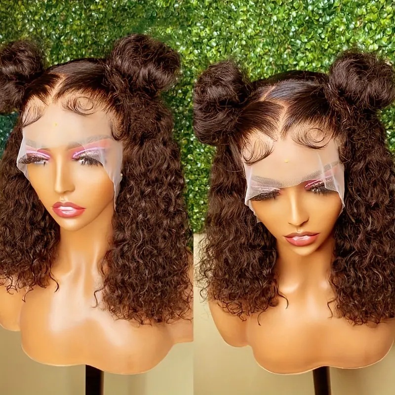 Cross border European and American fashion front lace and lace small roll wig, popular in Africa, small roll steel roll wig headband