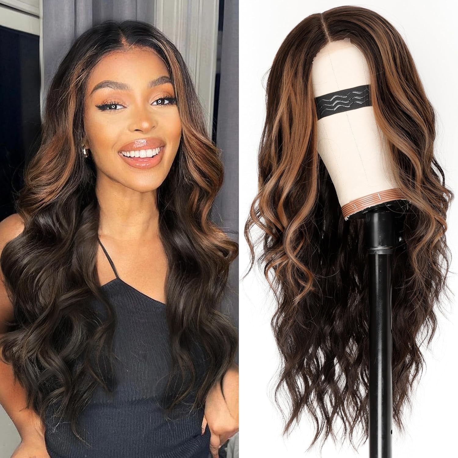 New product launch: European and American gradient color long curly hair wig, women's hair wigs, synthetic wig headband New product launch: European and American gradient color long curly hair wig, women's hair wigs, synthetic wig headband