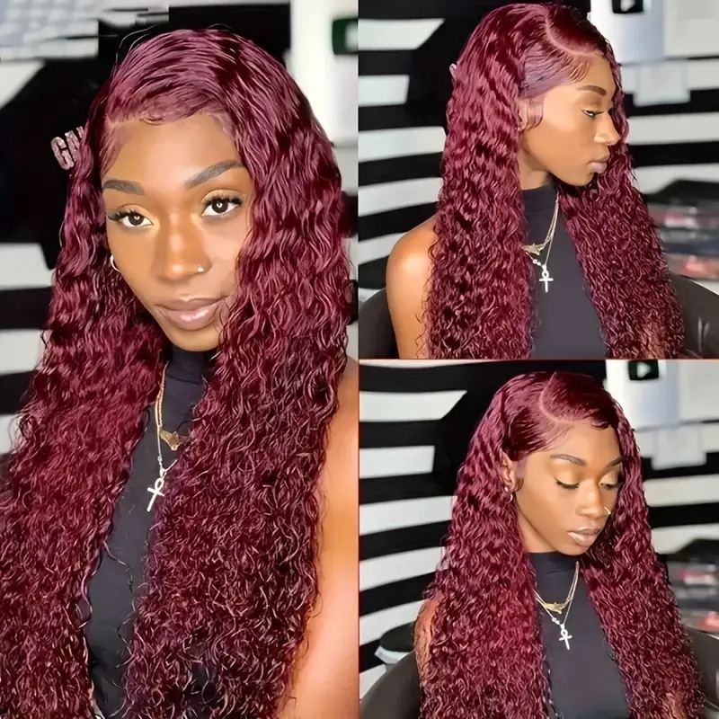 Cross border foreign trade wig hot selling European and American fashion front lace 13 * 4 piano color small curly hair wig