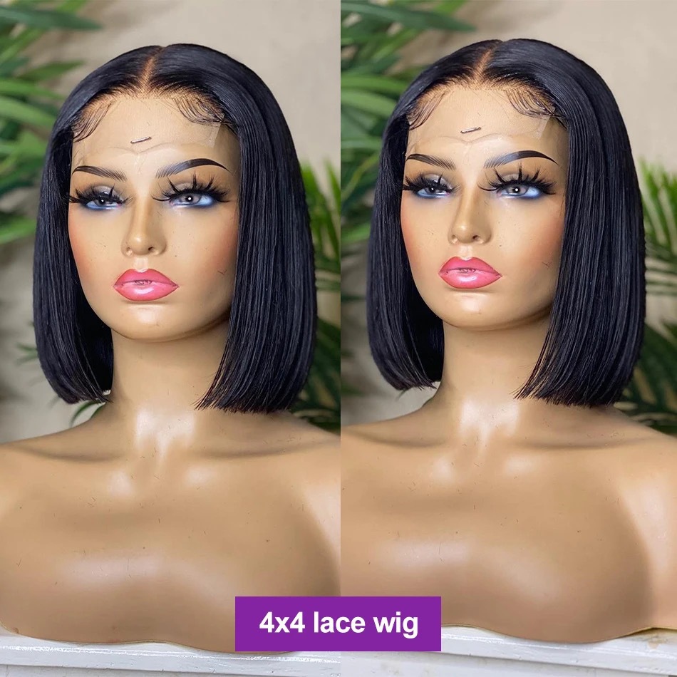 2025 New Lace Wig African Hot Selling Hairstyles Short Straight Hair BoBo Front Lace Wig Women in Stock