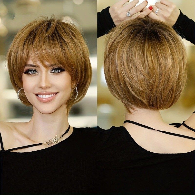 Cross border European and American Fashion Wig BOBO Head Mid Split Hairband Wig Headset Collection No Lace Bobo Head in Stock Cross border European and American Fashion Wig BOBO Head Mid Split Hairband Wig Headset Collection No Lace Bobo Head in Stock