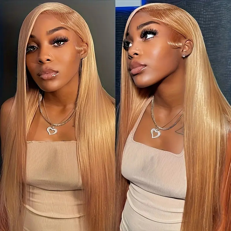 Front lace wig Amazon hot selling women's split long straight hair fluffy natural fashion full hair set factory direct sales