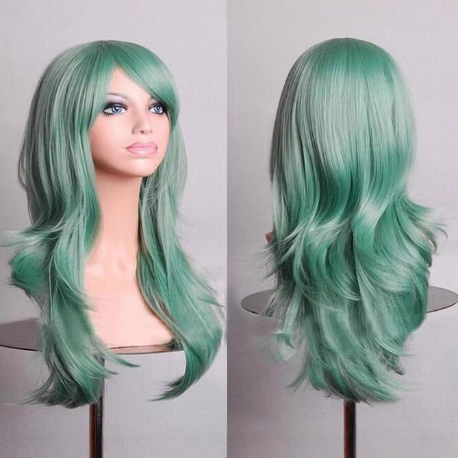 AliExpress new wig European and American Halloween cosplay cosplay color European and American wig 70cm