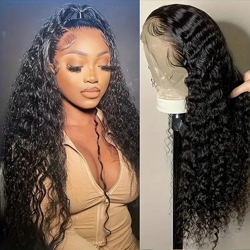 40 inch small roll front lace wig full head cover for women, African small roll wig, high-temperature silk synthetic long roll hair fake