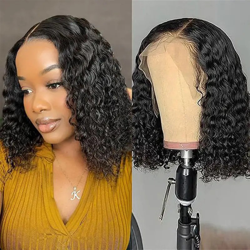 Cross border foreign trade wig European and American fashion front lace curly hair African hot selling small roll hand rolled wig headband