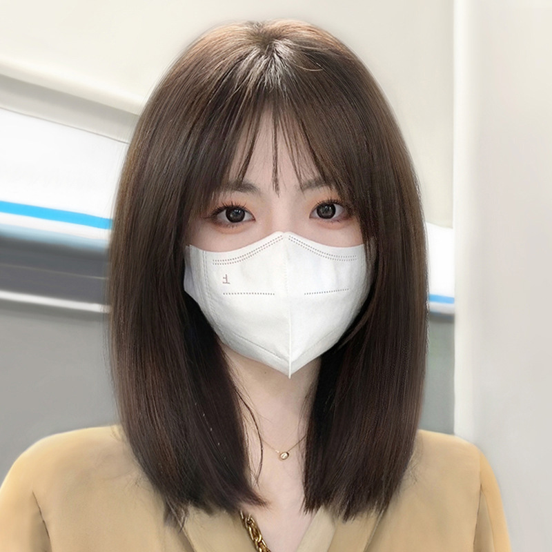 Fashionable new wig for women, natural simulation of long hair, full human hair, full head cover style collarbone hair, anti-aging full top