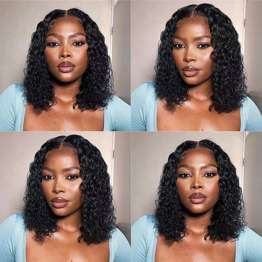 Foreign Trade Women's Small Roll Wig Headset Short African Women's Curly Hair Headset Short Hair Micro Roll Chemical Fiber Headset Wholesale