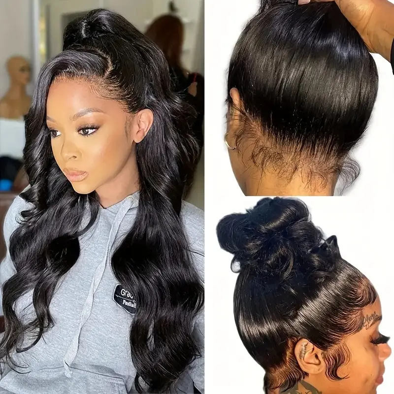 12A Front Lace Wig Women's Medium Large Wave Long Curled Hair Natural Full Headset Style