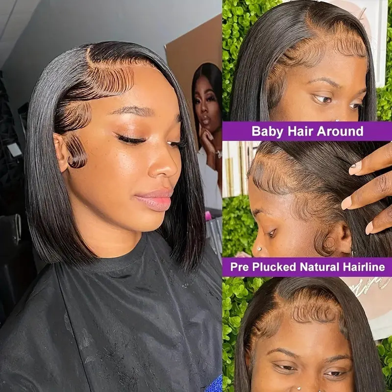2024 lace Bob wig set independent station hot selling front lace short hair BoBo wig set in stock for hair replacement