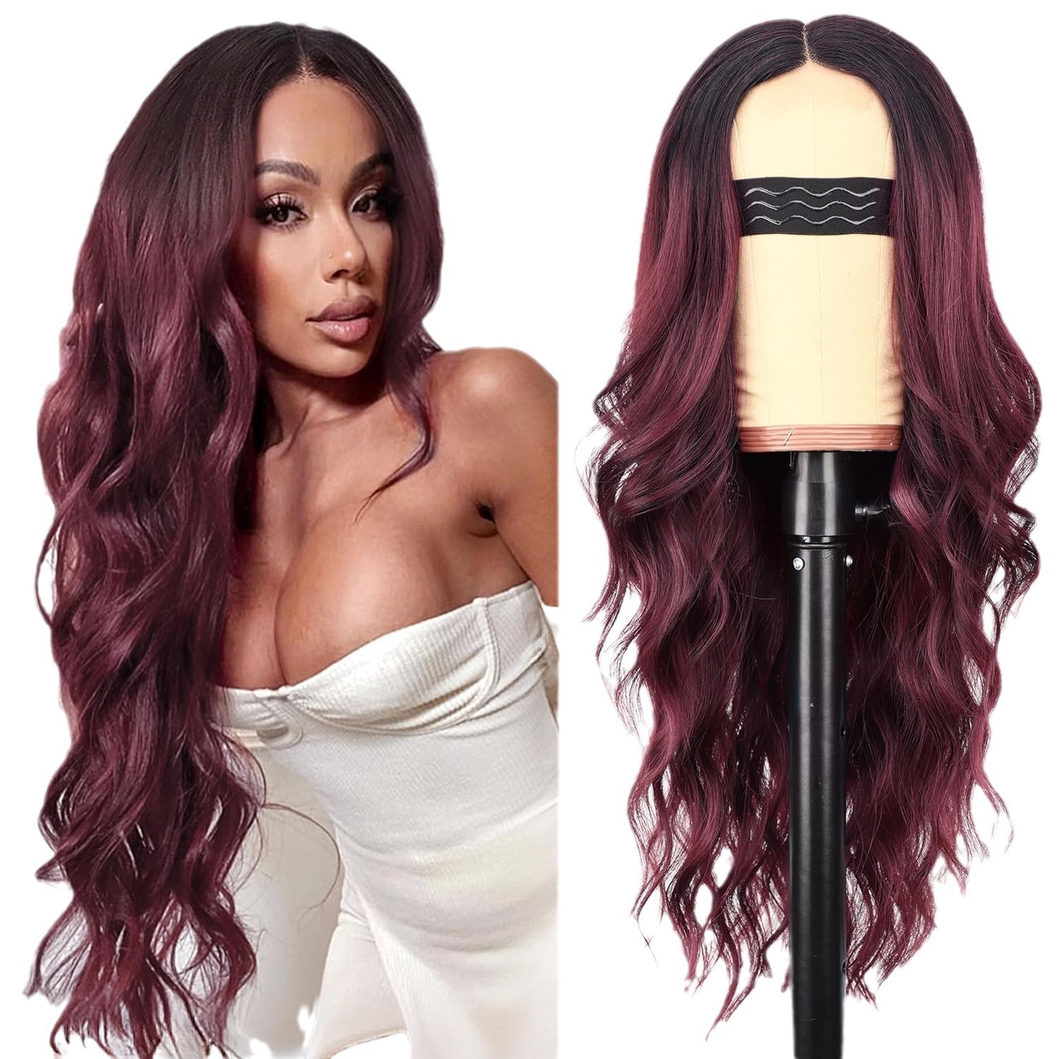 New product launch: European and American gradient color long curly hair wig, women's hair wigs, synthetic wig headband New product launch: European and American gradient color long curly hair wig, women's hair wigs, synthetic wig headband