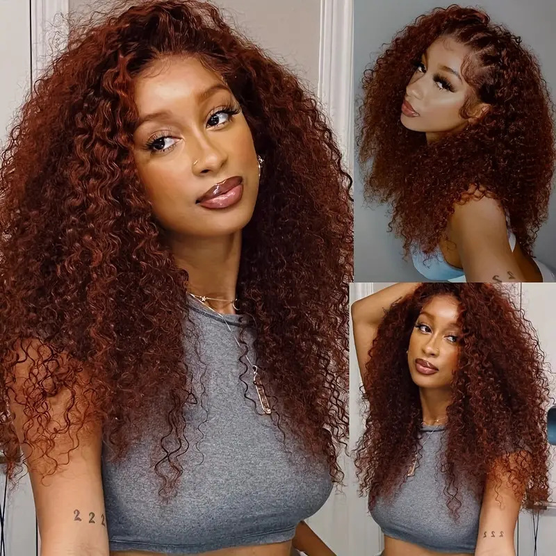 Cross border hot selling African small roll long roll hair full head cover fashionable, natural and realistic front lace wig Lace Wig