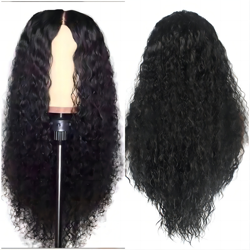 2025 AliExpress wig European and American women's wig African fashion black small roll headband wig synthetic headband