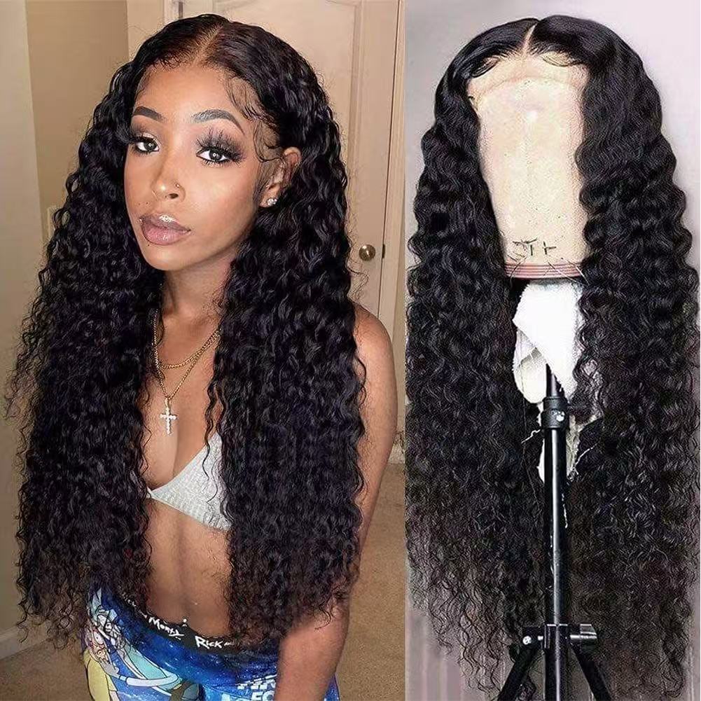 13 * 4 front lace real person hair cover, deep wave DEEP, Amazon cross-border hot item, real person wig, new hot item