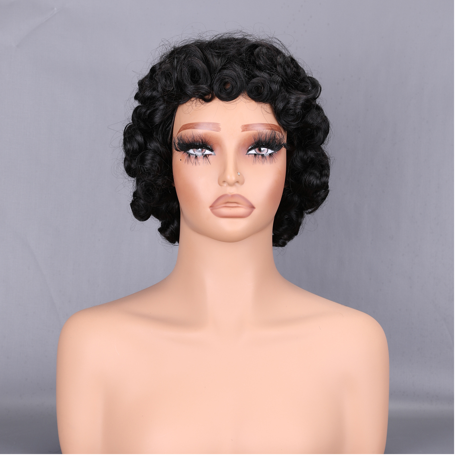Mechanism headband, curly hair, small curls, CURLY stall, popular manufacturer, in stock, real hair wig, human hair