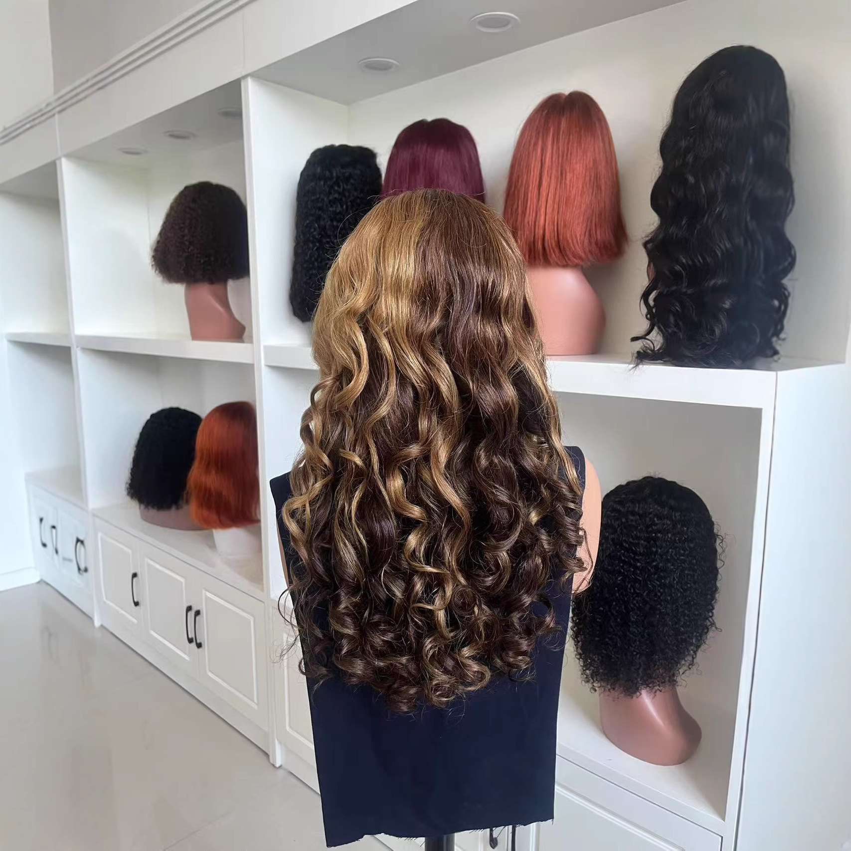 13 * 4lace 4/27 pick dye elastic curly hair human hair wig head cover human hair manufacturer direct sales