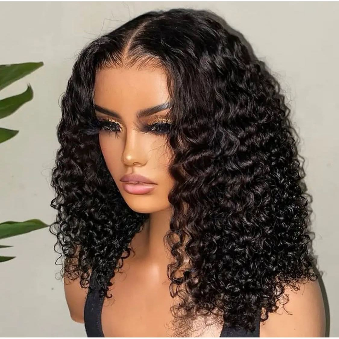 13 * 4lace Jerry's Curly Hair Cross border Small Curly Wig CURLY Non Glue Headset Gluefre