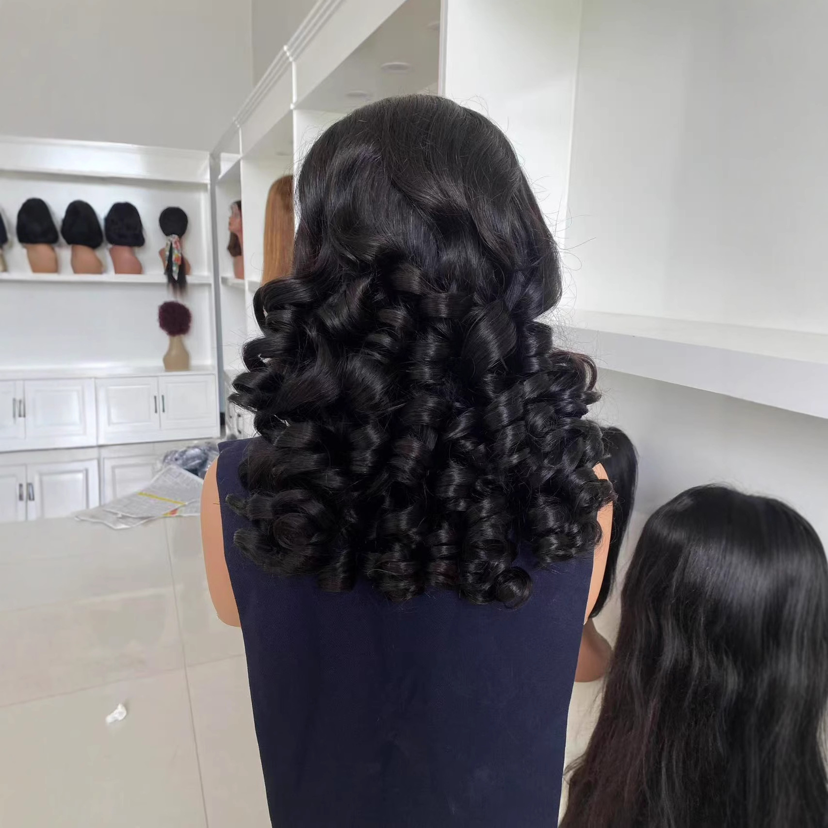 13 * 4 Elastic Curled Hair 100% Human Hair Elastic Curled Hair Bouncy Curl
