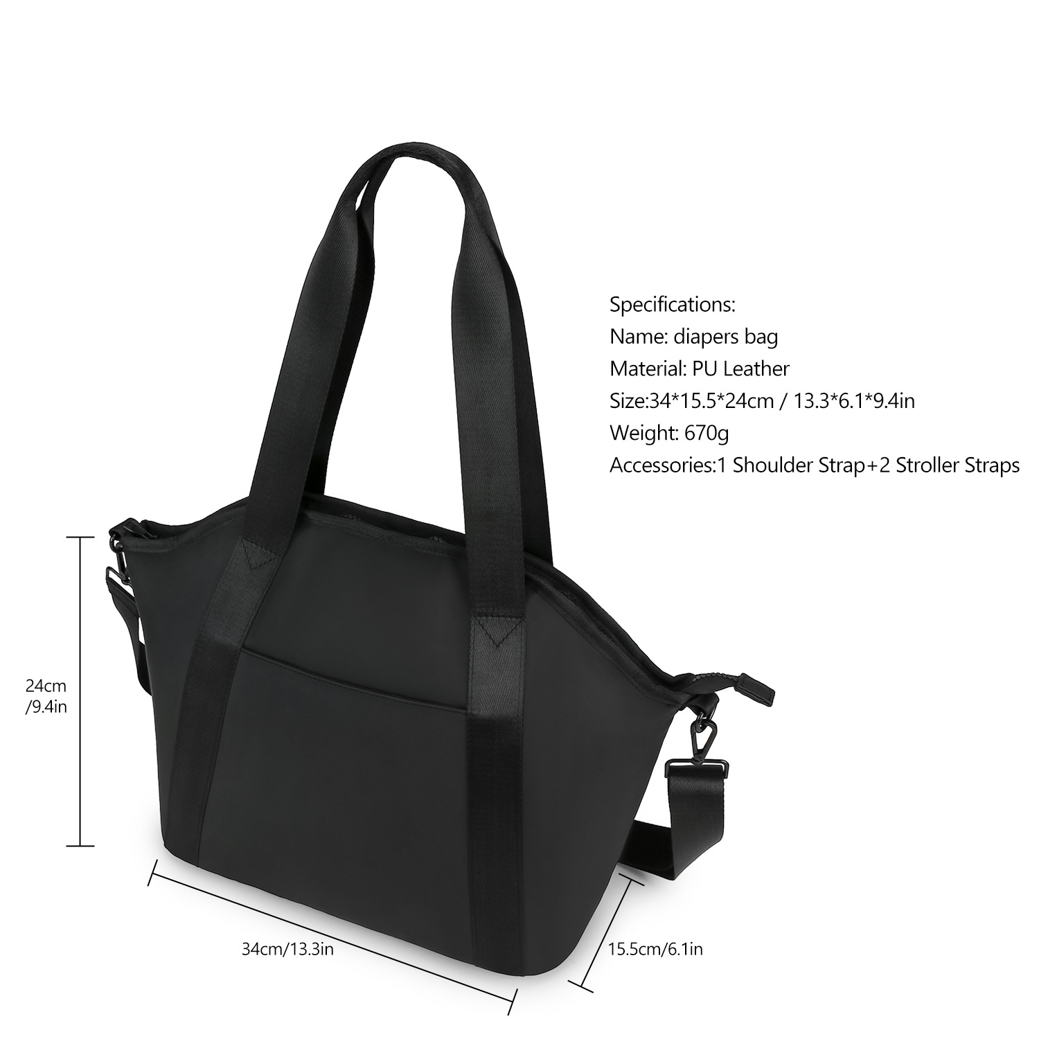 PU leather one shoulder hand-held mommy bag, baby travel supplies storage, bottle insulation, waterproof mommy storage bag PU leather one shoulder hand-held mommy bag, baby travel supplies storage, bottle insulation, waterproof mommy storage bag