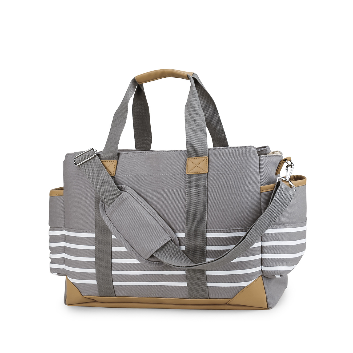 Canvas Mommy Bag Single Shoulder Handheld Maternity and Child Travel Storage Bag Simple Large Capacity Can Hang Baby Cart Mommy Bag