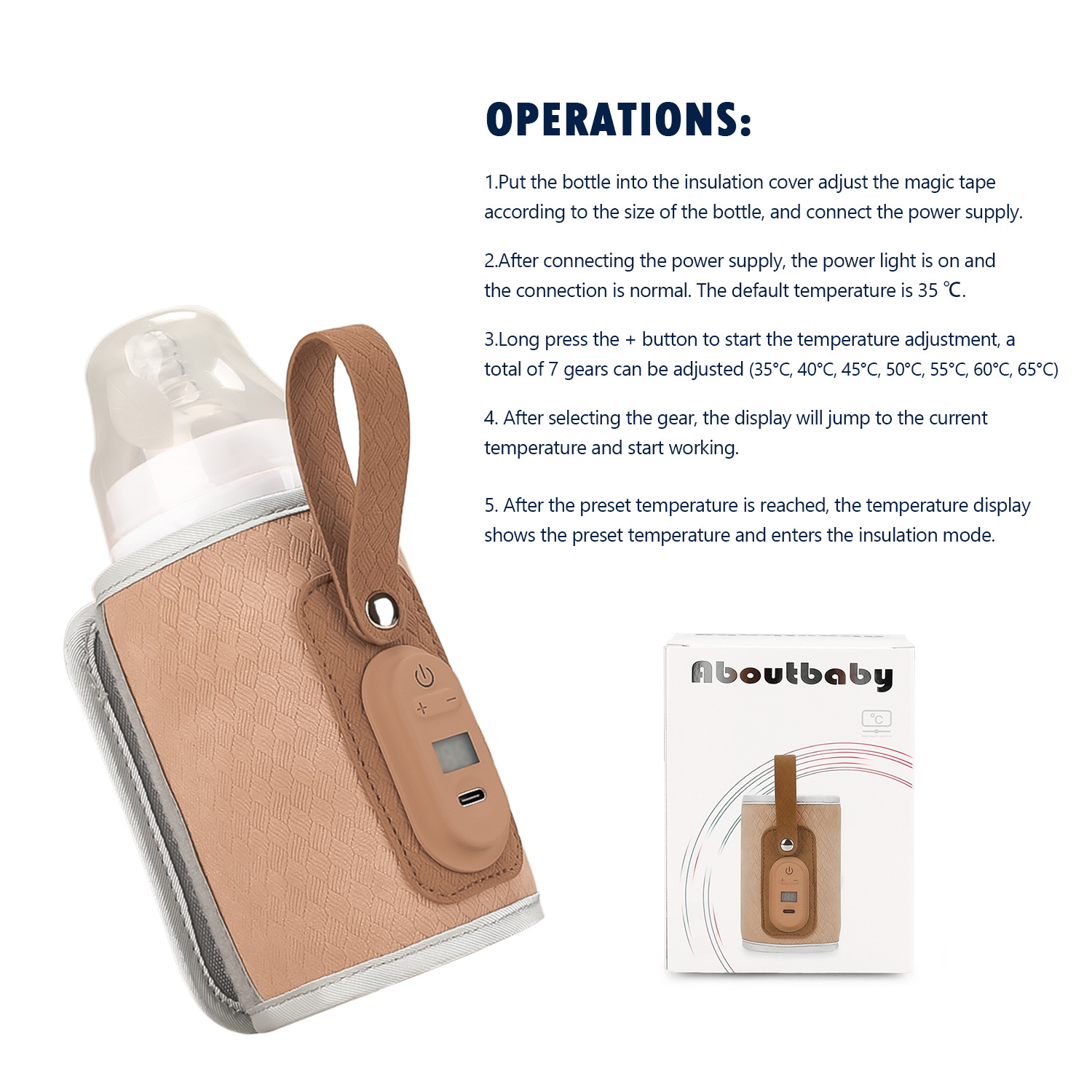 Insulated bottle bag for outdoor travel, mother and baby constant temperature mommy bag, portable USB temperature adjustable bottle, warm milk bag Insulated bottle bag for outdoor travel, mother and baby constant temperature mommy bag, portable USB temperature adjustable bottle, warm milk bag