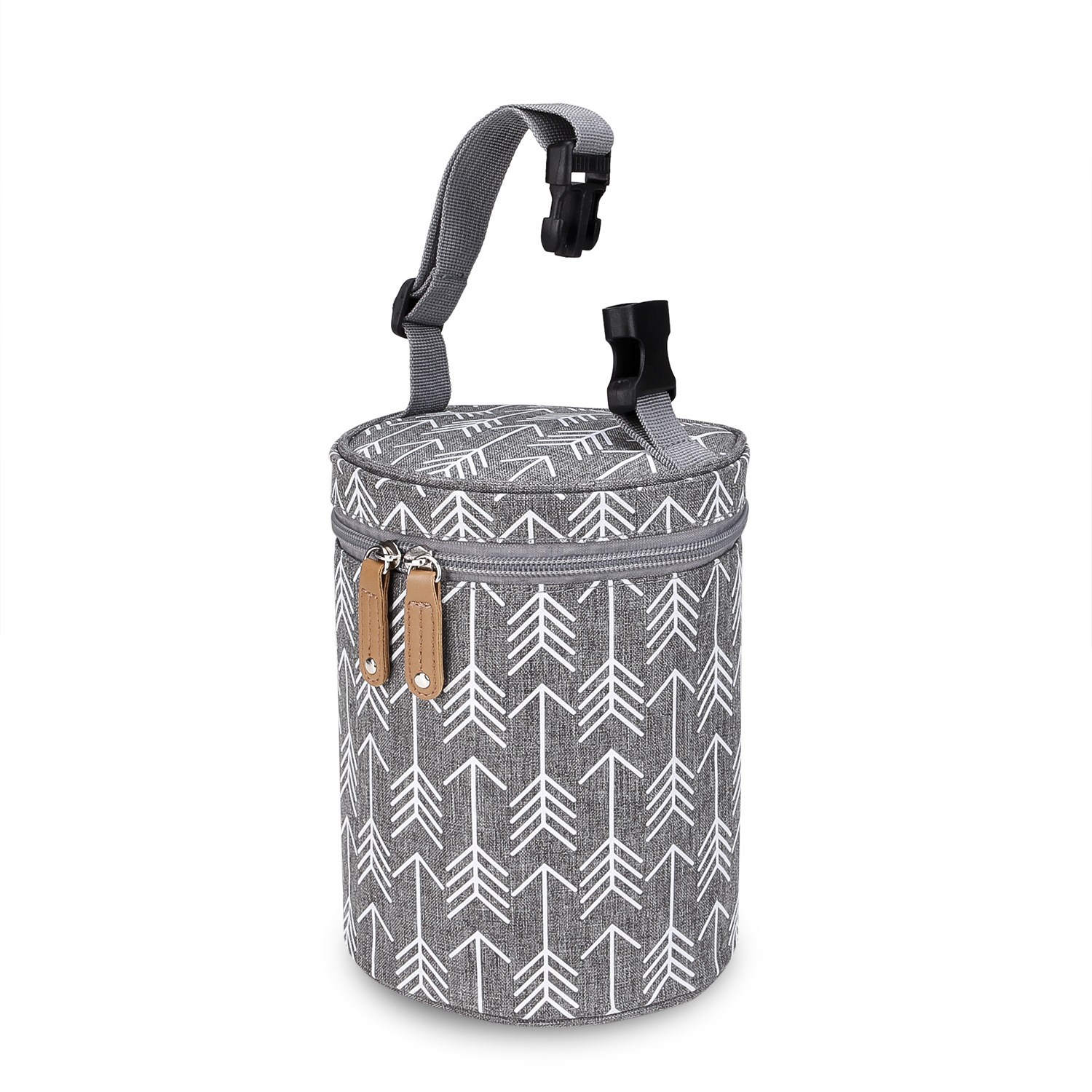 New round bucket bottle bag, hand-held and hanging baby stroller, breast pump bag, temperature controlled and fresh-keeping small meal bag New round bucket bottle bag, hand-held and hanging baby stroller, breast pump bag, temperature controlled and fresh-keeping small meal bag