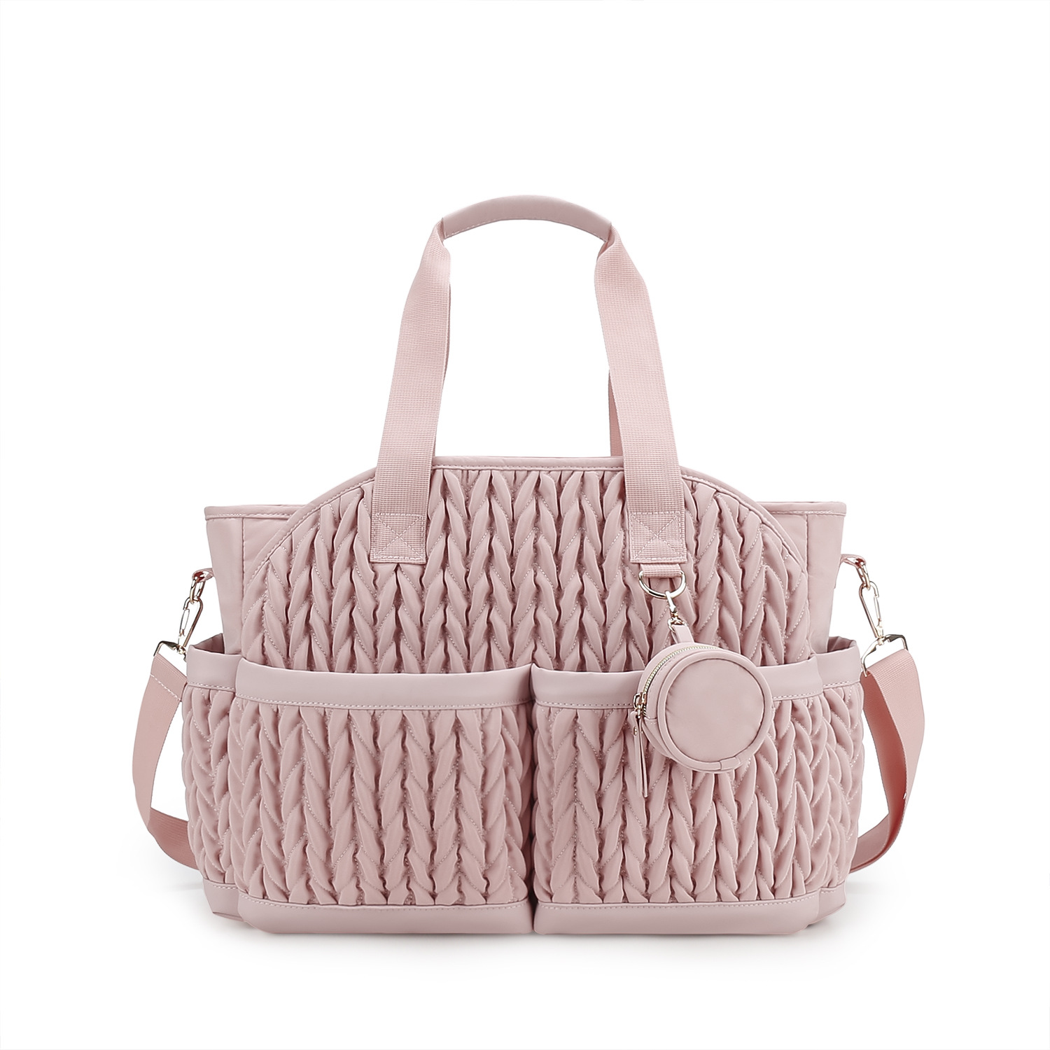 2025 New Quilted Mommy Bag One Shoulder Handheld Storage Bag Waterproof Fabric Insulated Diaper for Mother and Baby Travel 2025 New Quilted Mommy Bag One Shoulder Handheld Storage Bag Waterproof Fabric Insulated Diaper for Mother and Baby Travel