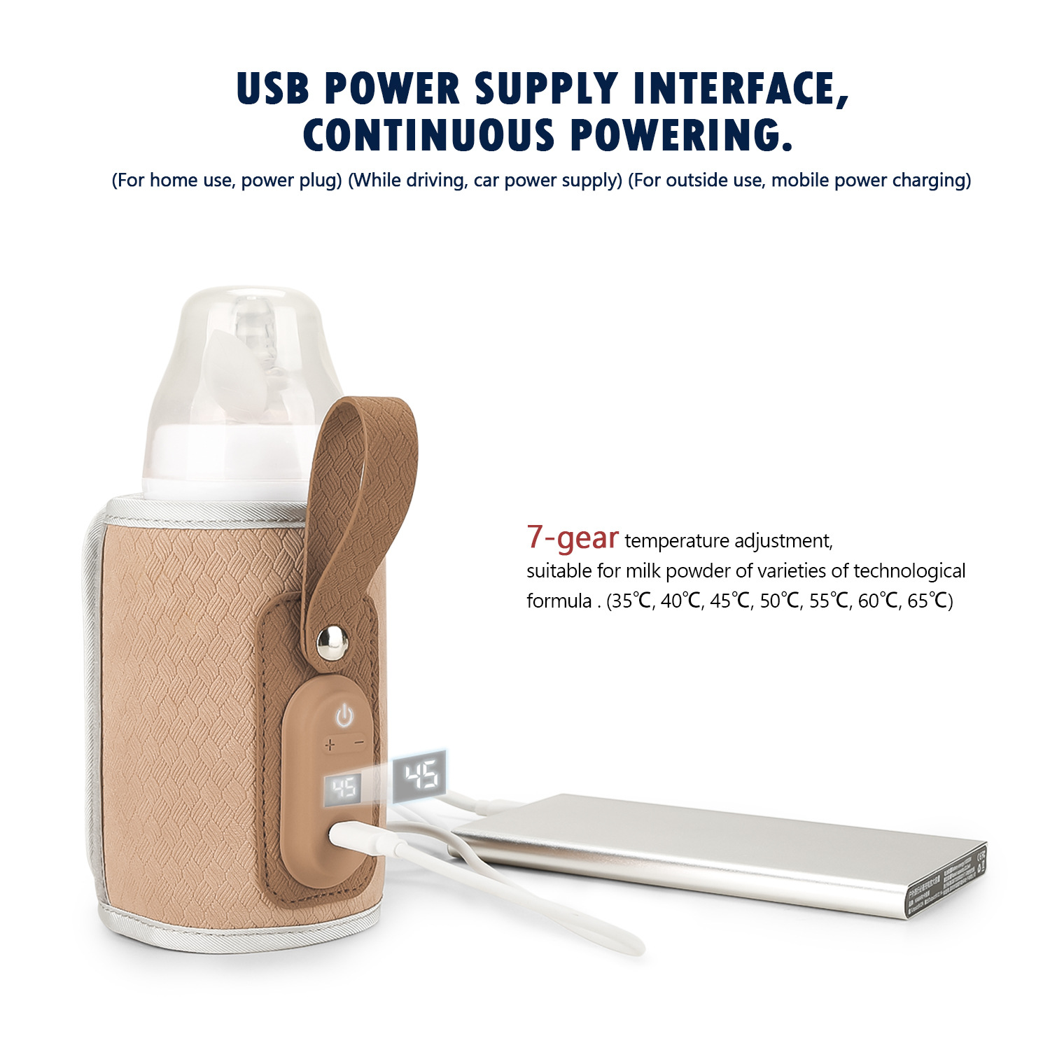 Insulated bottle bag for outdoor travel, mother and baby constant temperature mommy bag, portable USB temperature adjustable bottle, warm milk bag Insulated bottle bag for outdoor travel, mother and baby constant temperature mommy bag, portable USB temperature adjustable bottle, warm milk bag