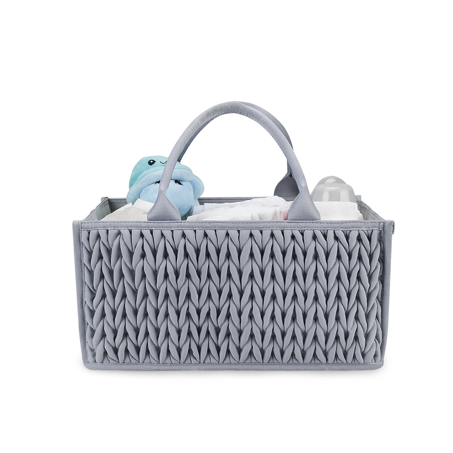 Baby Diaper Storage Bag, Large Capacity Diaper, Hand in Hand for Handheld Storage Basket, Waterproof Partition Storage