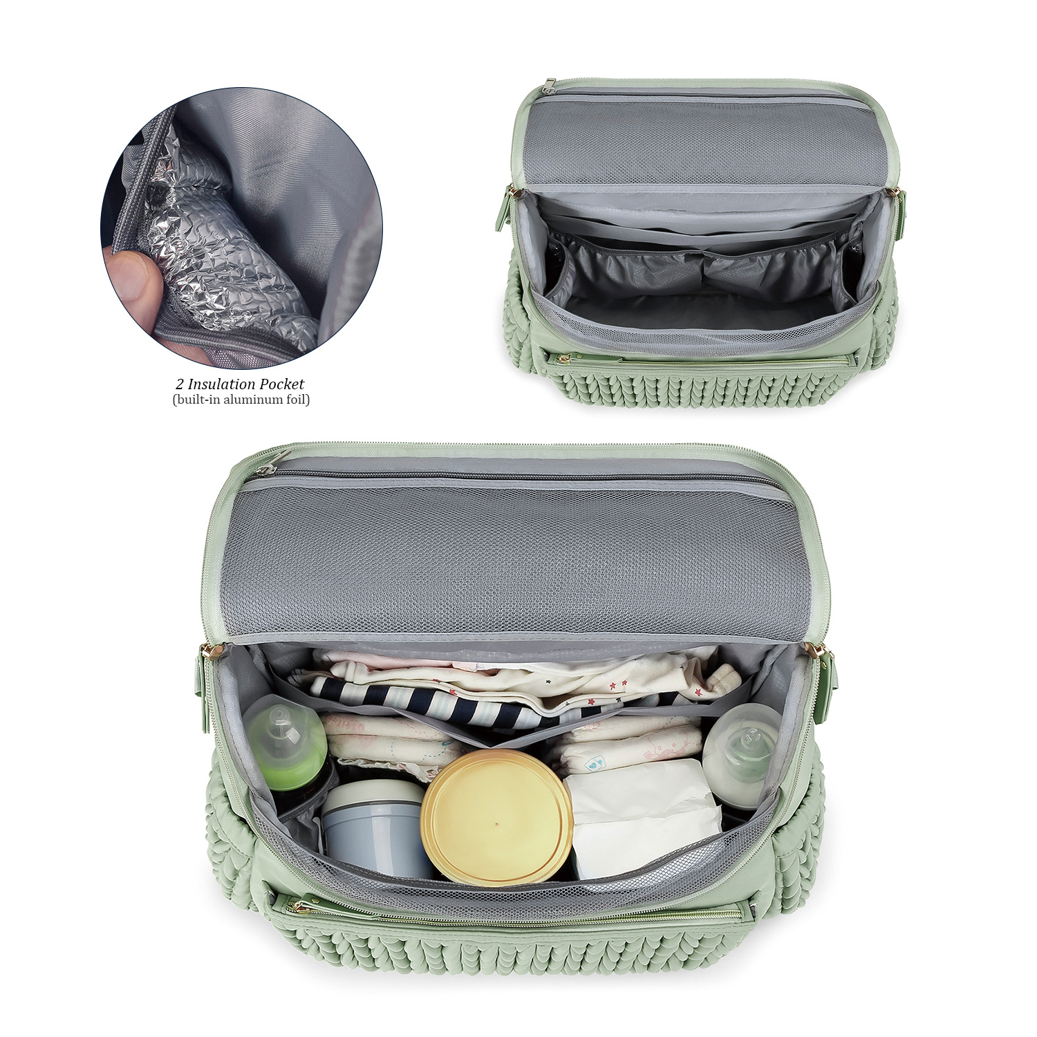 Quilted Embroidered Double Shoulder Mommy Bag Large Capacity Fashion Single Shoulder Handheld Mommy Bag Outdoor Travel Insulation Waterproof Diaper Bag Quilted Embroidered Double Shoulder Mommy Bag Large Capacity Fashion Single Shoulder Handheld Mommy Bag Outdoor Travel Insulation Waterproof Diaper Bag